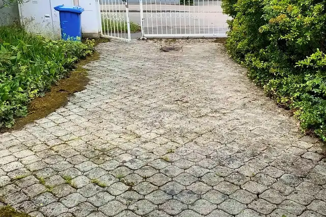 Dieselbe Einfahrt gereinigt